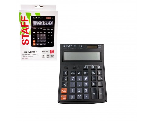 Калькулятор STAFF настольный полноразмерный STF-444-12 12-разрядный