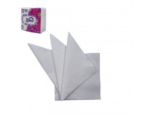 Салфетки бумажные  ZEFIR белые 24*24 см (90 листов в упаковке)
