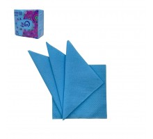 Салфетки бумажные  ZEFIR голубые 24*24 см (90 листов в упаковке)