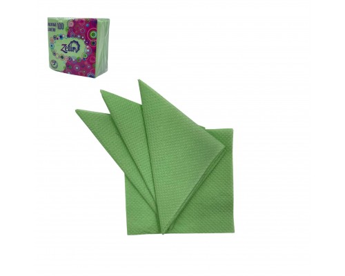 Салфетки бумажные  ZEFIR салатовые 24*24 см (90 листов в упаковке)