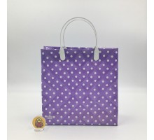 Подарочный пакет "Горошек на фиолетовом" 26*24*14 из мягкого пластика