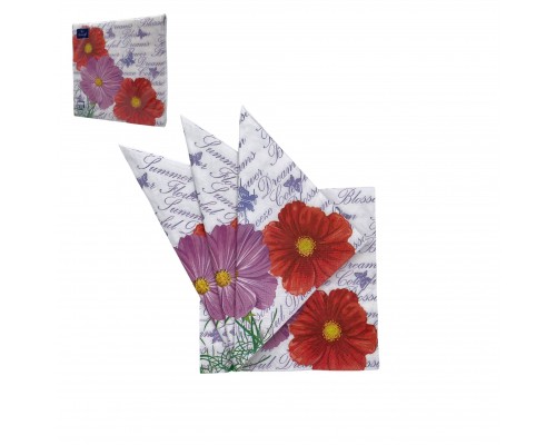 Салфетки бумажные DESNA " Art Bouquet" c рисунком 3-слойные 33*33 см (20 листов в упаковке)