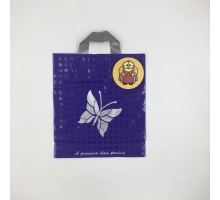 Пакет с петлевой ручкой "Бабочка,фиолетовый" 30*34 см 95 мкм (упак.50шт)