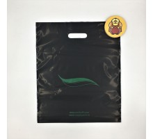 Пакет с прорубной ручкой "Новая волна черн+зел" 40*47 см (90 мкм) (упак.25шт)