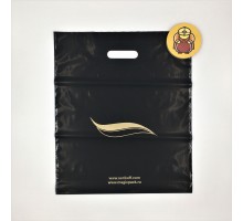 Пакет с прорубной ручкой "Новая волна черн+золото" 40*47 см (90 мкм) (упак.25шт)