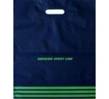 Пакет с прорубной ручкой "Спорт лайн черн+зеленый" 40*47 см (90 мкм) (упак.25шт)