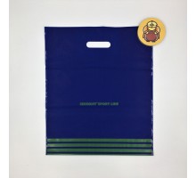 Пакет с прорубной ручкой "Спорт лайн син+зеленый" 40*47 см (90 мкм) (упак.25шт)