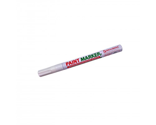 Маркер-краска лаковый BRAUBERG PROFESSIONAL для универсальной маркировки белый (толщина линии 2 мм)