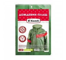 Дождевик-пончо п/э Komfi зеленый с рукавами 80*120 см