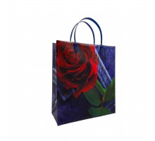 Подарочный пакет "Роза на джинсах" 23х26+10 из мягкого пластика