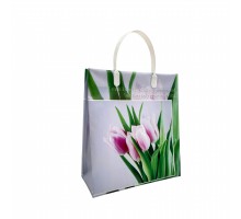 Подарочный пакет "Цветы весны" 23х26+10 из мягкого пластика