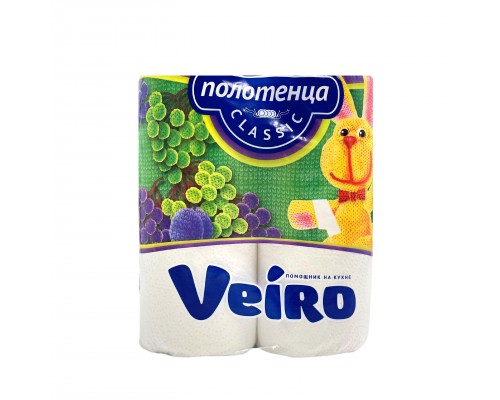 Полотенца бумажные  VEIRO CLASSIC 2-слойные (2 рулона в упаковке)