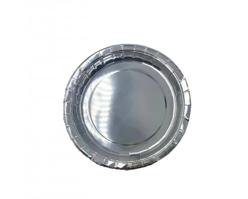 Тарелка картонная круглая D=230mm Серебро (упак.50шт)