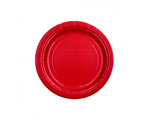 Тарелка картонная круглая D=230mm Red (упак.50шт)