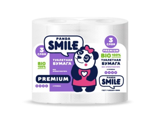 Бумага туалетная SMILE  классика  3-слойная (4 рулона в упаковке)