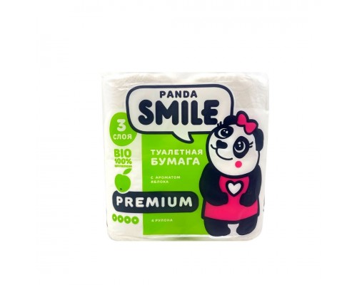 Бумага туалетная SMILE  AROMA  Яблоко  3-слойная (4 рулона в упаковке)