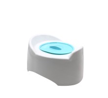 Горшок туалетный детский с крышкой "Малышок"бело-голубой