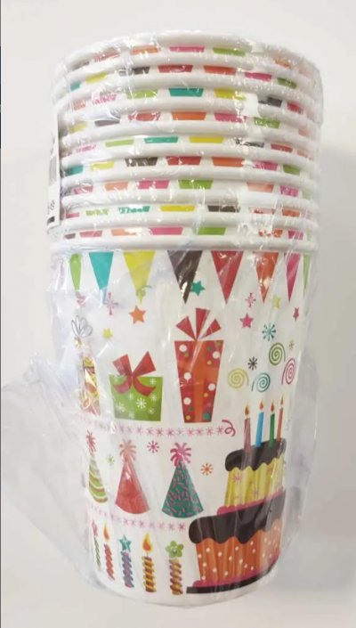 3626-Набор стаканов картонных "Праздник"люкс d=80мм(10шт)/1/50