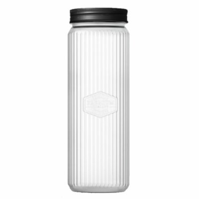 Банка квадратная с рельефом и эмбоссингом PREMIUM 2л черный (Б4401) 1/12