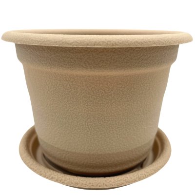 Цветочный горшок с поддоном Ксения 0,25л кофейный (Полесье)/1/108