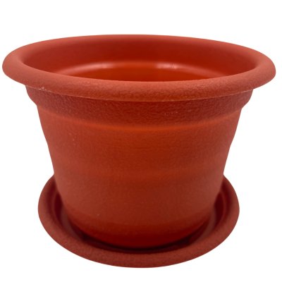 Цветочный горшок с поддоном Ксения 0,25л коричневый (Полесье)/1/108