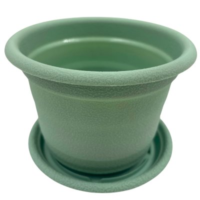 Цветочный горшок с поддоном Ксения 0,25л оливковый (Полесье)/1/108
