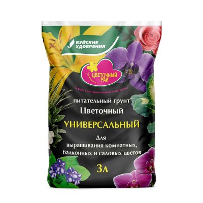 Грунт 3л для цветов Цветочный рай УНАС (44949)/6