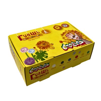 Гуашь 17,5 мл 6 цветов ассорти набор баночек Каляка-Маляка(045991)/24