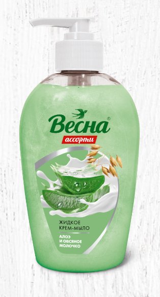 Жидкое мыло 280мл Алоэ и овсяное молочко (ВЕСНА)/15