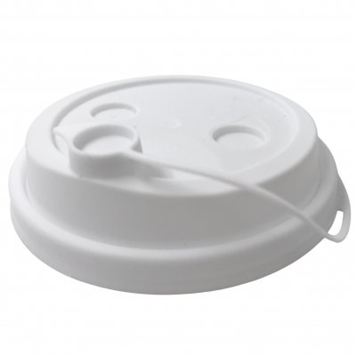 Крышка одноразовая пластиковая БЕЛАЯ с питейником D=90mm 50(10 шт для АТТ)/1000