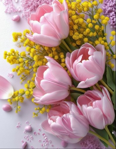 Пакет Весенний букет ламинат с петлевой ручкой 25*30/25/1000