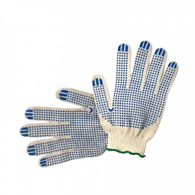 Перчатки х/б с ПВХ "Белые" 4х ниточные(10 кл)/10/500