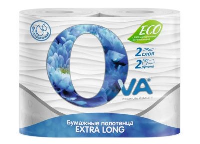 Полотенце бумажное OVA 2-слоя (2 рул) 33м/15
