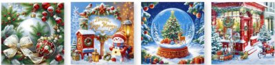 Салфетки Новогодние Гранд Перо ДЕЛЮКС 33*33, 3-сл, 20листов/1/12
