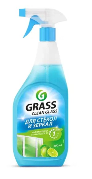 Средство для стекол и зеркал Grass Clean Glass Голубая лагуна 600мл/8