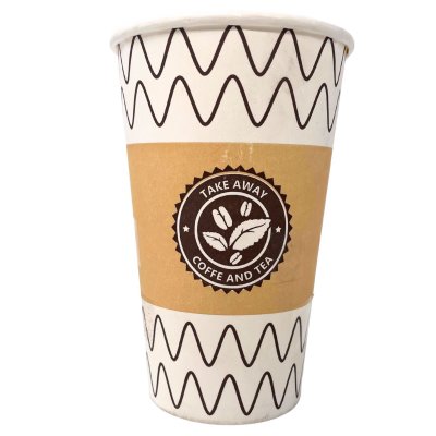 Стакан(ГудКап) одноразовый "Зигзаг"картонный 400 мл d=90mm/(50шт)/1000