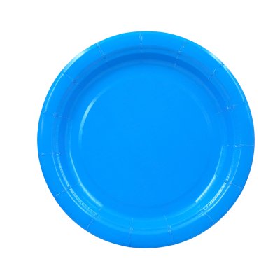 Тарелка одноразовая картонная круглая D=180mm Blue/50/500