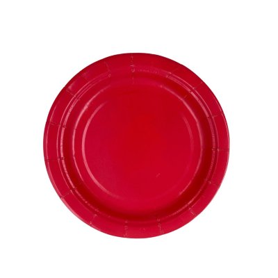 Тарелка одноразовая  картонная круглая D=180mm Red/50/500