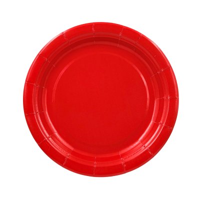 Тарелка одноразовая  картонная круглая D=180mm Red/50/500