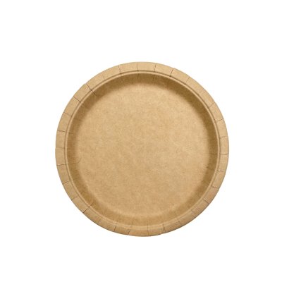Тарелка одноразовая картонная круглая D=230mm Крафт/100/500