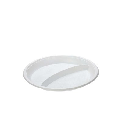 Тарелка одноразовая пластиковая 2-секционная(IP)/100/2000