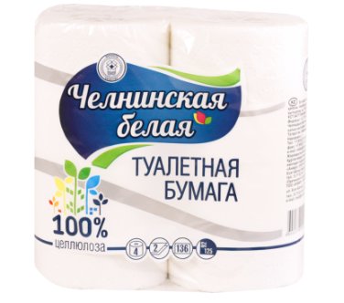 Туалетная бумага 2 слоя Челнинская белая 4 шт./12