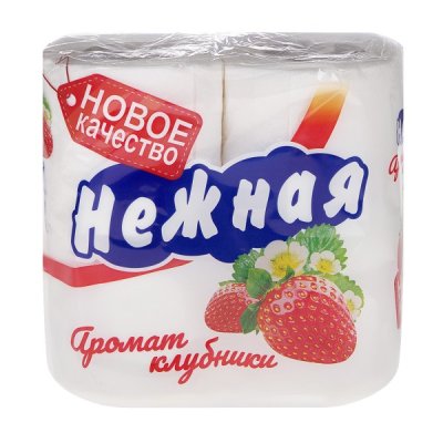 Туалетная бумага 2 слоя НЕЖНАЯ Арома Клубника  4шт/12
