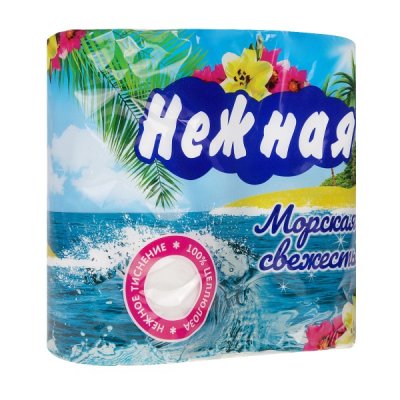 Туалетная бумага 2 слоя НЕЖНАЯ Арома Морская свежесть  4шт/12