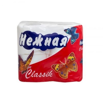 Туалетная бумага 2 слоя НЕЖНАЯ Классика  4шт/12