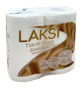 Туалетная бумага 3 слоя LAKSI 4 шт./12