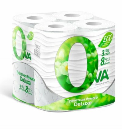 Туалетная бумага 3 слоя OVA 8шт/12
