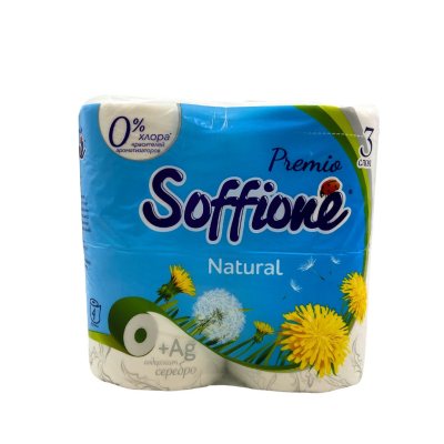 Туалетная бумага 3 слоя SOFFIONE PREMIO NATURAL/MAGNOLIA/LAVENDER 4шт/10