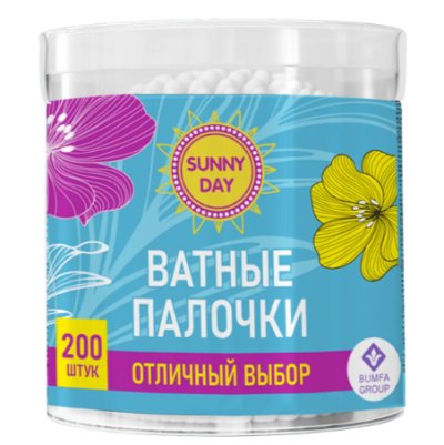 Ватные палочки в цилиндре SUNNY DAY 200шт./24
