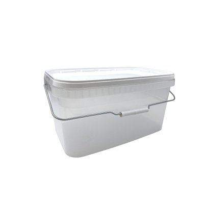 Ведро одноразовое пластиковое 11 л ПРОЗРАЧНОЕ пищевое квадратное с крышкой 366*243 мм/20/60